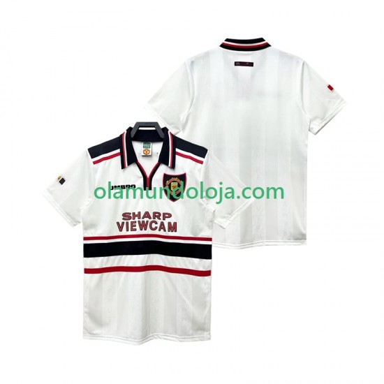 Camisola Manchester United Retro Homem Equipamento Segundo 1998 1999 Manga Curta